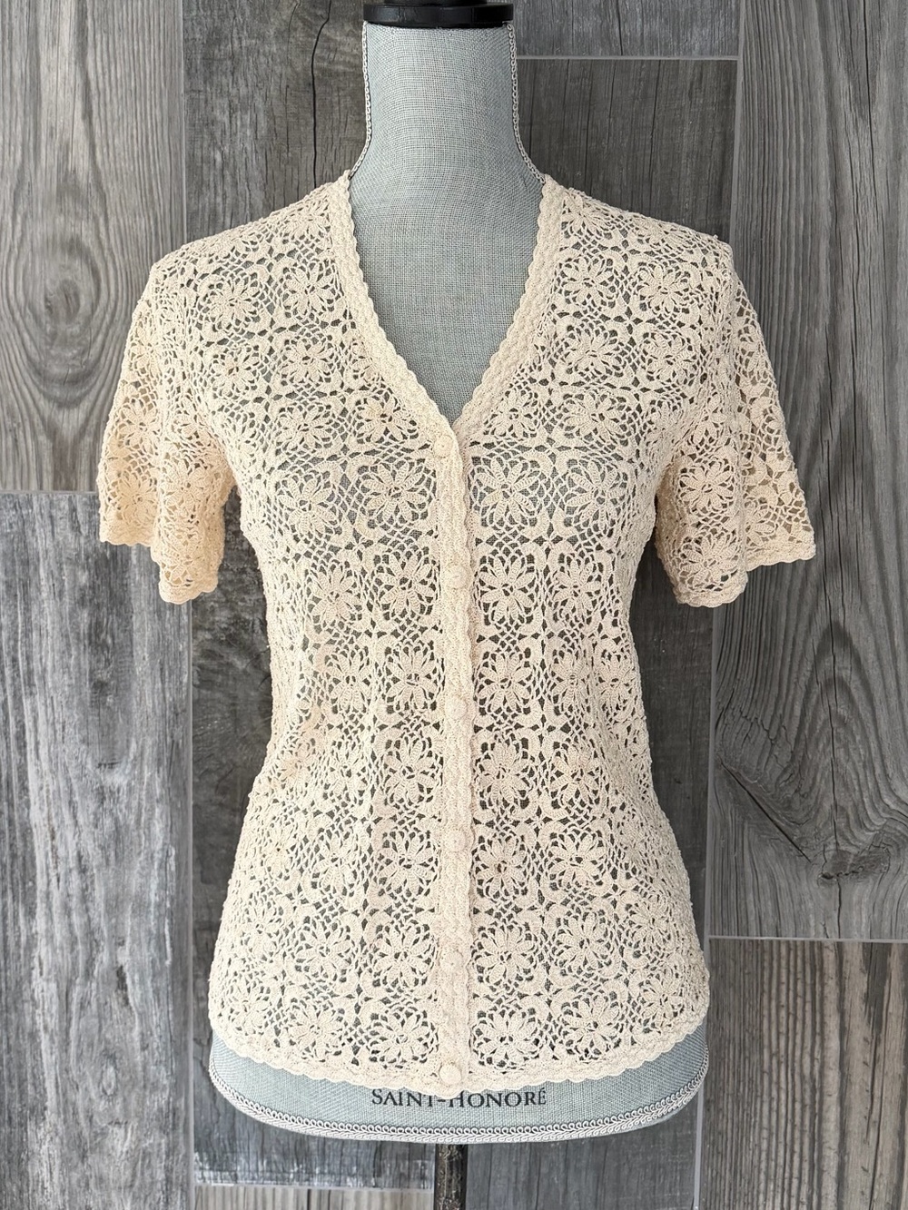 Vintage Shanghai Lace Crocheted Csrdigan